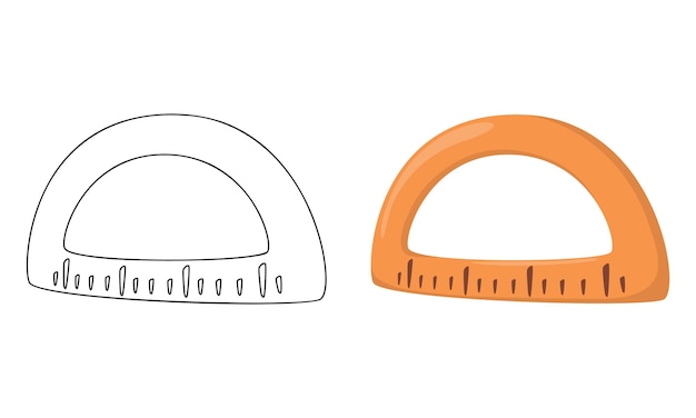 Ensemble D'illustrations Vectorielles De Rapporteur Isolées Sur Fond Blanc En Dessin Au Trait Et Style Décontracté