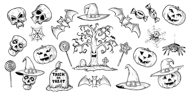 Un ensemble d'images pour Halloween.