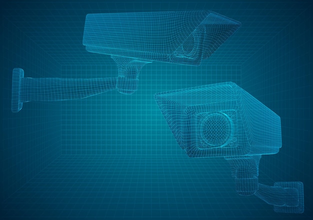 Ensemble d'images vectorielles caméra CCTV