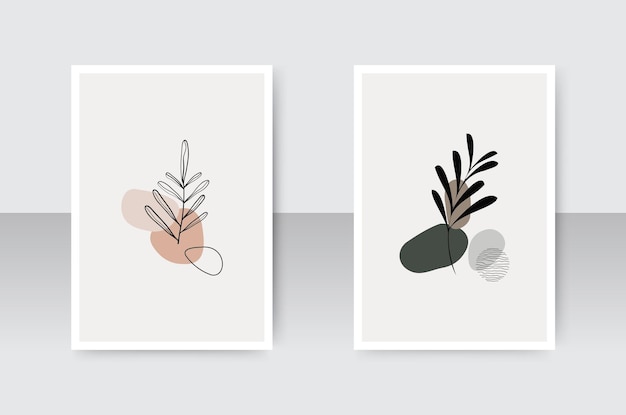 Ensemble D'impressions Collection D'affiches Minimalistes Contemporaines Boho