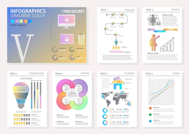 Vecteur ensemble d'infographie