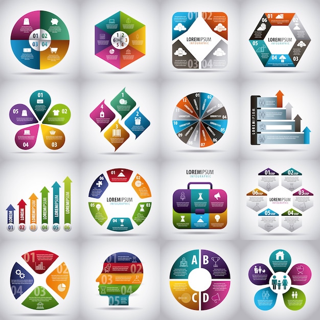 Vecteur ensemble d'infographie