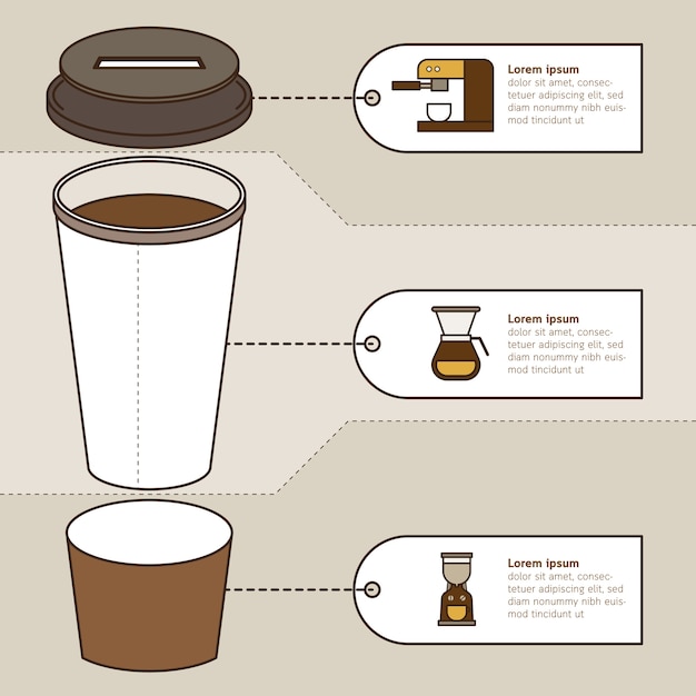 Ensemble Infographique De Café. Illustration Vectorielle