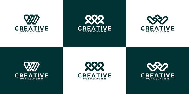 Vecteur ensemble initial de lettres et conception du logo