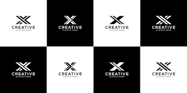 Ensemble D'initiales Lettre X Logo Abstrait