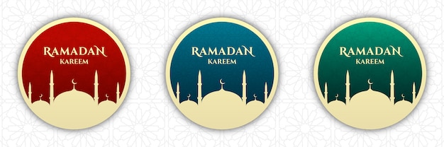 Vecteur ensemble d'insignes ramadan kareem