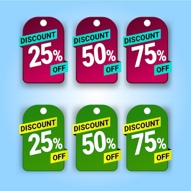 Ensemble d'insignes de vente à plat de vecteur gratuit collection d'étiquettes d'offre de remise