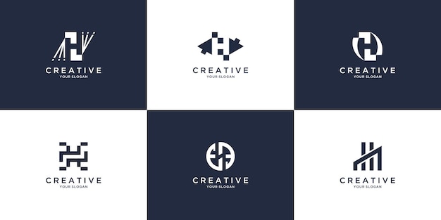 Ensemble D'inspiration Créative De Modèle De Conception De Logo De Lettre H