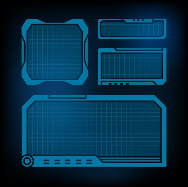 ensemble d'interface utilisateur d'élément moderne de cadre cyber futur scfi