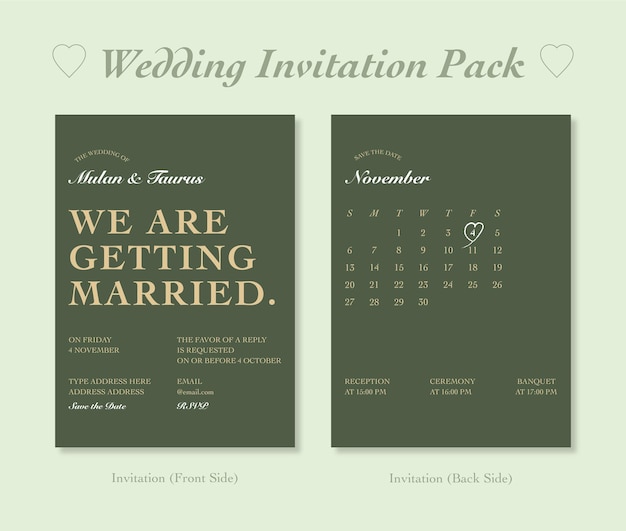 Ensemble D'invitations De Mariage