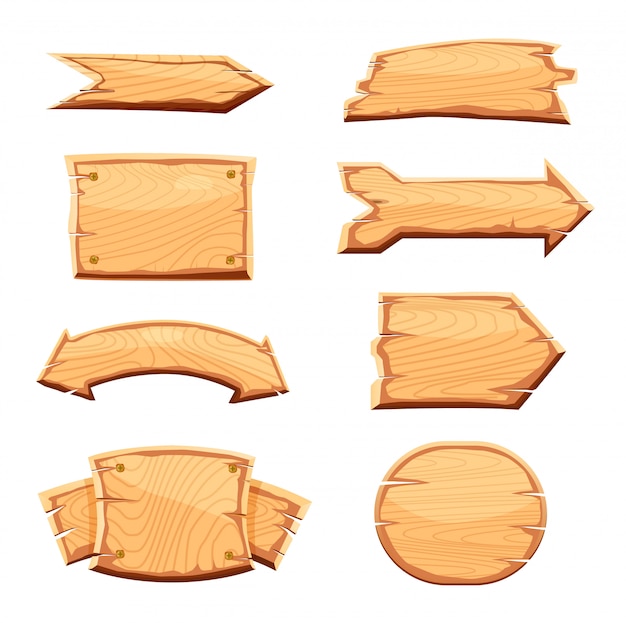 Ensemble isolé d'étiquette en bois