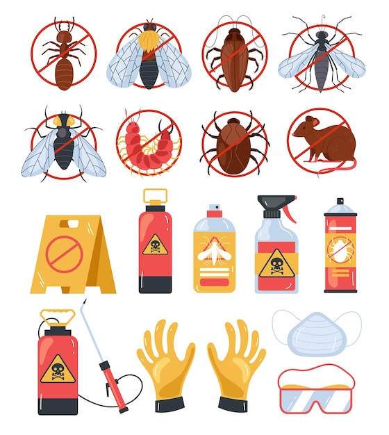 Ensemble isolé d'objets de lutte contre les insectes