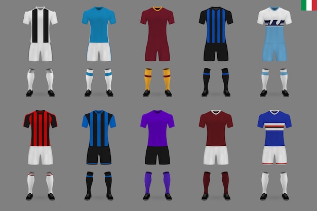 Vecteur ensemble de kit de club de football italien