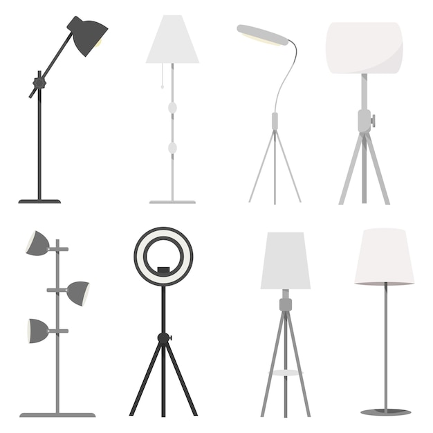 Ensemble de lampadaires Lampe lumière électrique isolé mobilier énergétique intérieur