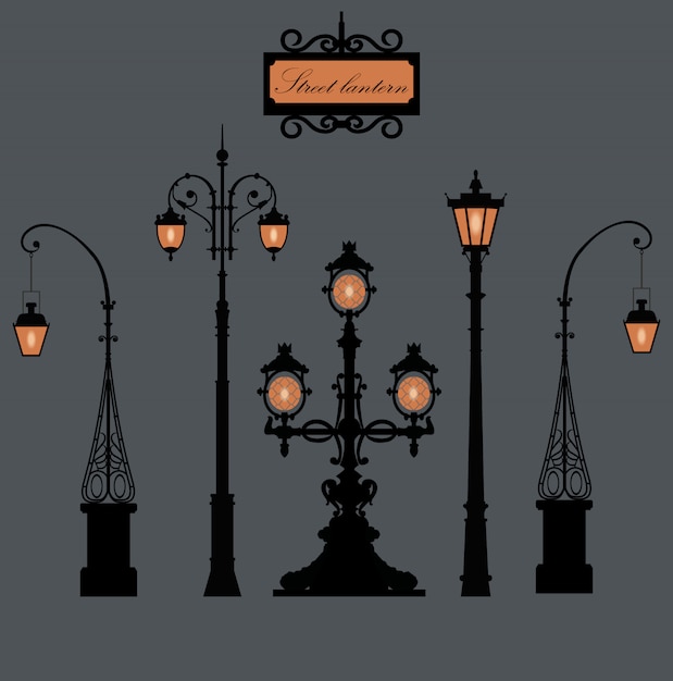 Ensemble De Lampadaires à Saint-pétersbourg.