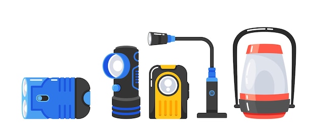 Ensemble de lampes de poche de différentes tailles et couleurs Lampes avec poignée ergonomique robuste et piles longue durée