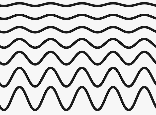 Vecteur ensemble de lignes horizontales ondulées