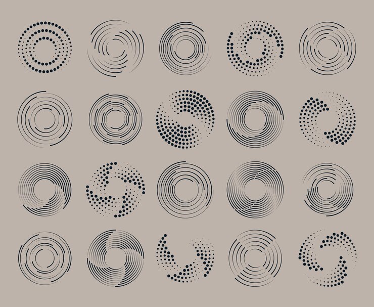 Ensemble de lignes de vitesse sous forme de cercle