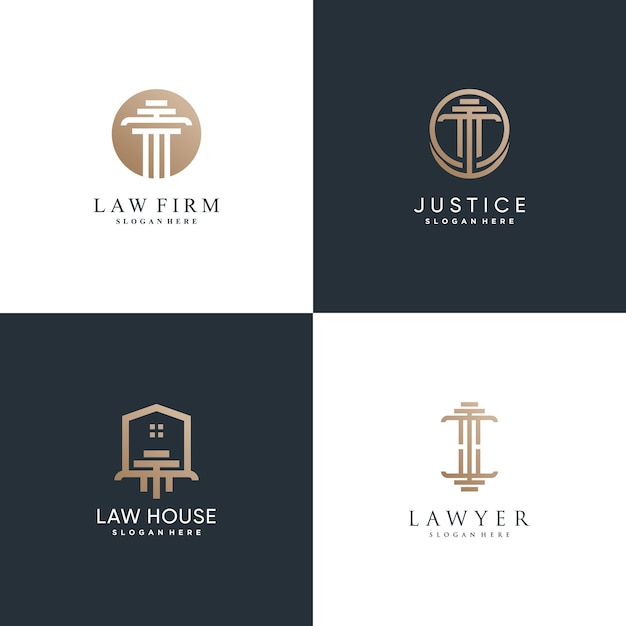 Ensemble de logo d'avocat avec style d'élément créatif