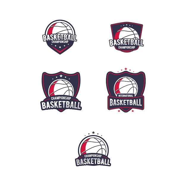 Ensemble De Logo Basket Ball