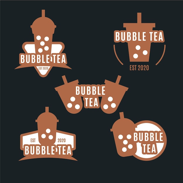 Ensemble De Logo Bubble Tea