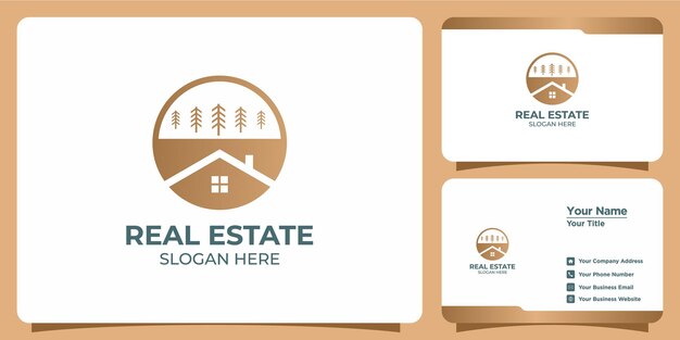 Ensemble De Logo Et Carte De Visite Immobilier