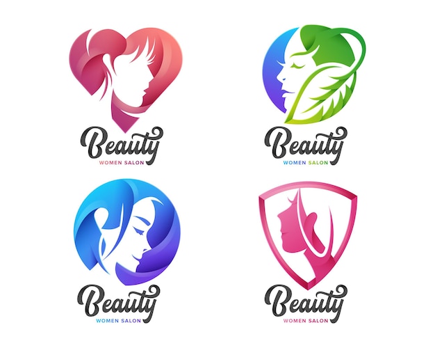 Ensemble de logo féminin de beauté pour l'entreprise