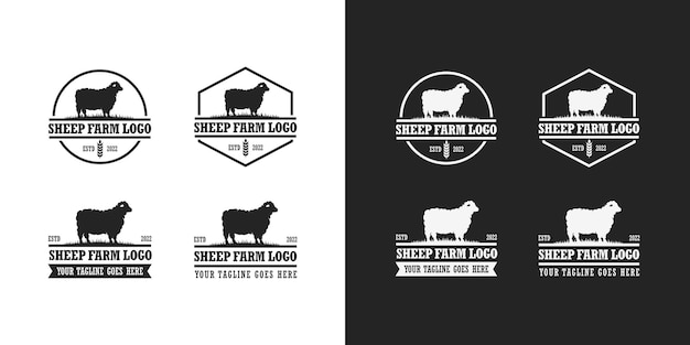 Ensemble De Logo De Ferme De Moutons