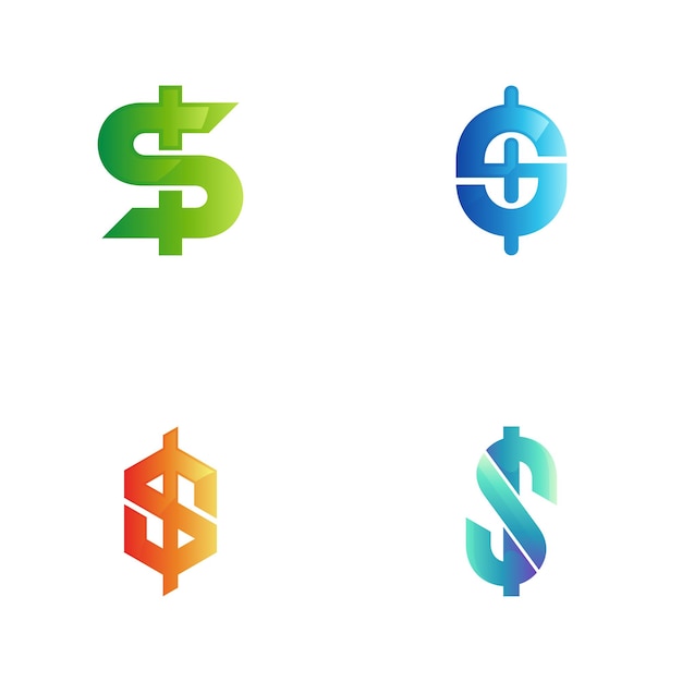 un ensemble de logo icône dollar