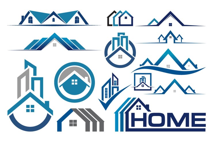Ensemble de logo immobilier, logo maison, modèle de logo maison