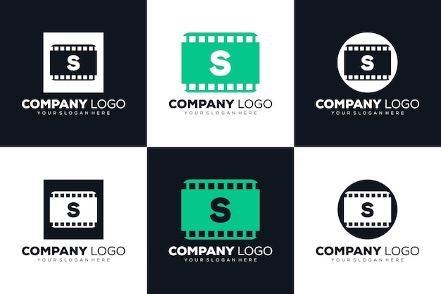 ensemble de logo initial de la lettre S de collection pour le modèle de conception de film et de vidéographie de cinéma