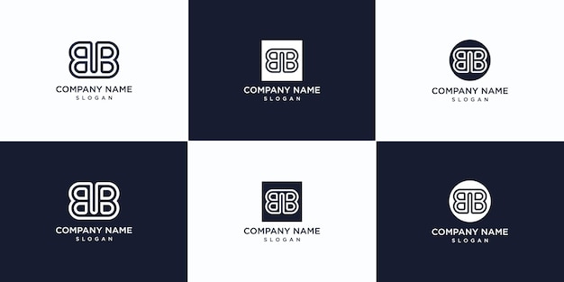 Ensemble de logo de lettre bb Vecteur Premium