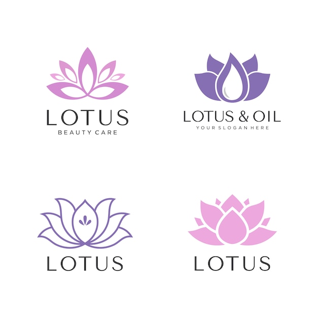 ensemble de logo de lotus