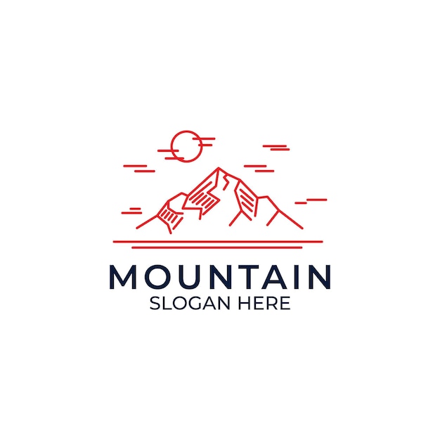 Ensemble De Logo De Montagne Minimaliste De Style Linéaire