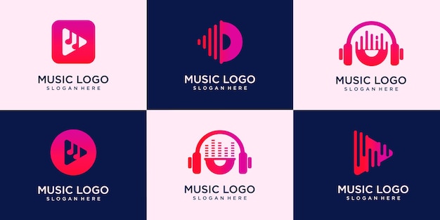 Ensemble De Logo De Musique Créative. Pour L'illustration De Conception De Logo De Marque D'entreprise Moderne.