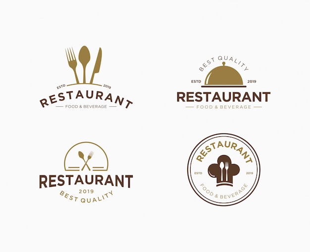 Ensemble De Logo Premium Pour Restaurant