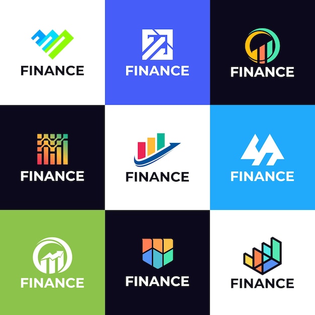Vecteur ensemble de logo simple vecteur logo de croissance financière