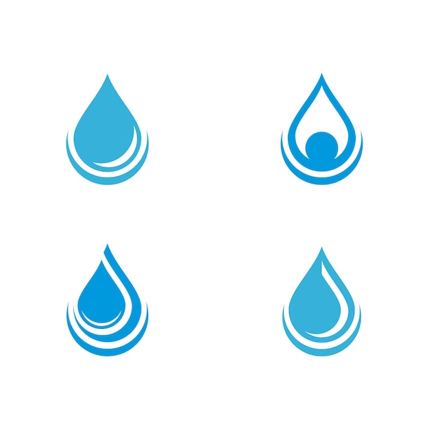 Ensemble De Logo De Symboles De Gouttes D'eau Abstraites