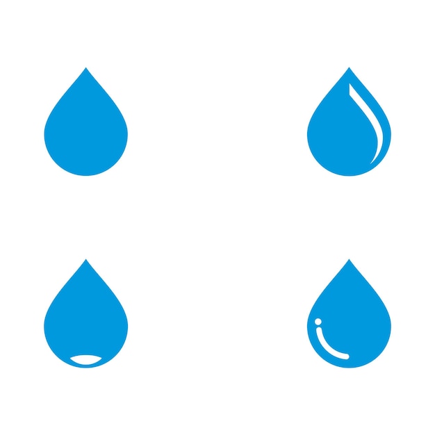 Ensemble De Logo De Symboles De Gouttes D'eau Bleue Abstraite