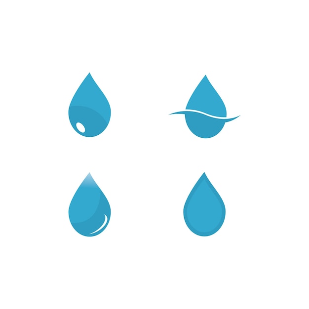 Ensemble De Logo De Symboles De Gouttes D'eau Bleue Abstraite