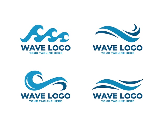 Vecteur ensemble de logo de vague