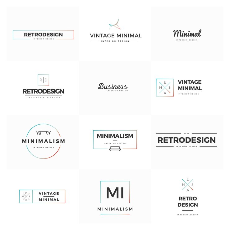 Vecteur ensemble de logo vectoriel vintage moderne et minimal