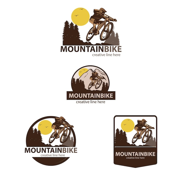 Ensemble De Logo De Vélo De Montagne