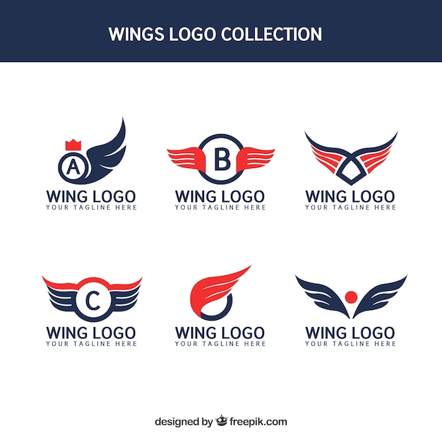 Vecteur ensemble de logos d'ailes