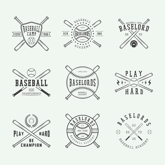 Ensemble De Logos De Baseball Vintage