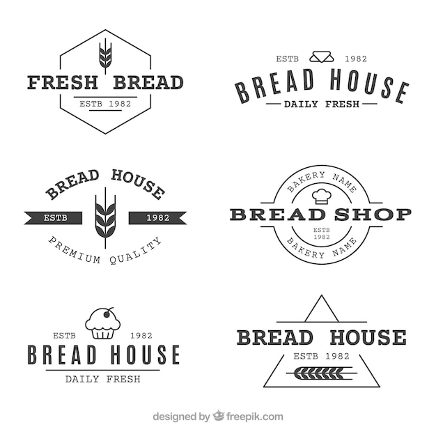 Ensemble De Logos De Boulangerie Dans Le Style Vintage