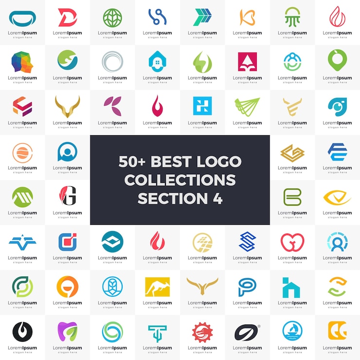 Vecteur ensemble de logos collection d'idées de marque modernes et créatives pour l'entreprise logos simples icône de conception vectorielle abstraite minimaliste et favicon pour l'identité de la marque