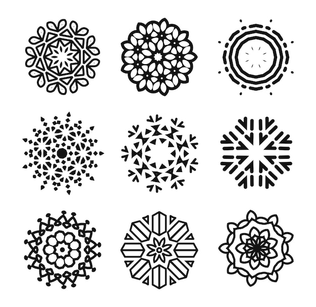 Ensemble De Logos De Fleurs Linéaires Collection De Logos D'art Au Trait Simple Monochrome élément De Design Décoratif Pour Fleuriste Illustration Vectorielle