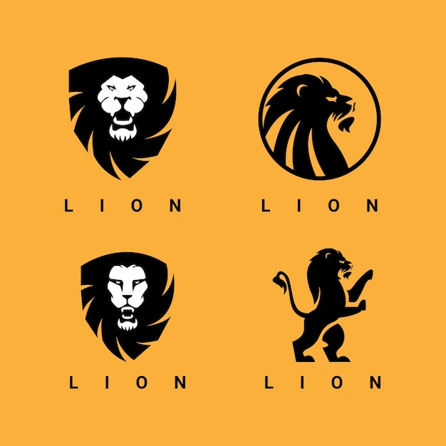 Vecteur ensemble de logos de lion