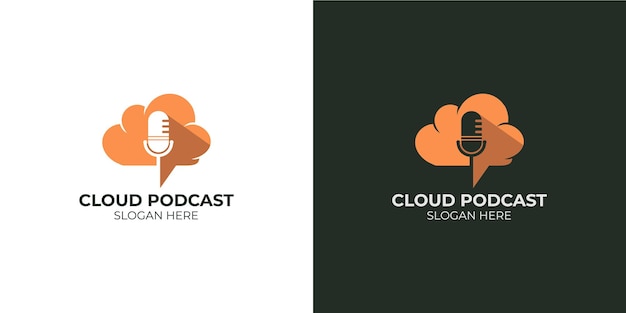 Ensemble De Logos De Nuage De Podcast Minimaliste